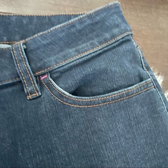 Pink Tartan Straight Leg Dark Denim Jeans Sz 10 - Picture 8 of 13